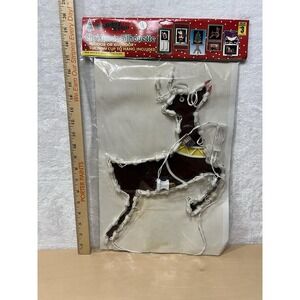 Holiday Trim Christmas Silhouette Lighted Reindeer Window Decor w/ Suction Cup
